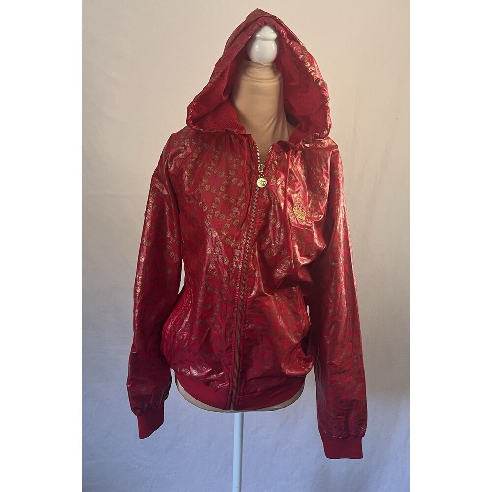 adidas Respect Me Missy Elliot Red windbreaker Gold Crown Monogram Y2K medium